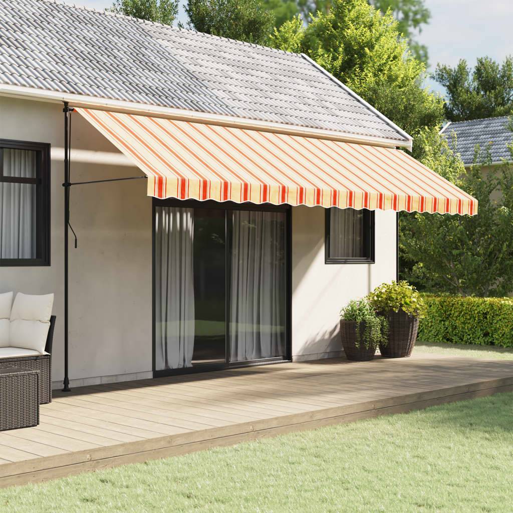 vidaXL Markisenvolant Gelb und Orange Gestreift 5 m