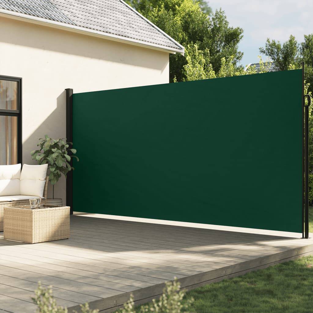 vidaXL Seitenmarkise Ausziehbar Dunkelgrün 220x500 cm