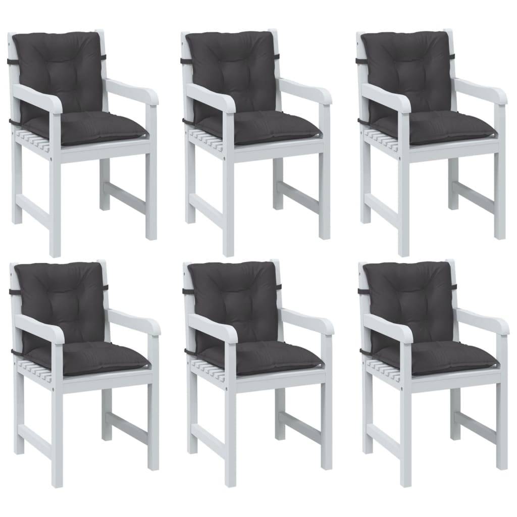 vidaXL Niedriglehner-Auflagen 6 Stk Melange Anthrazit 100x50x7cm Stoff