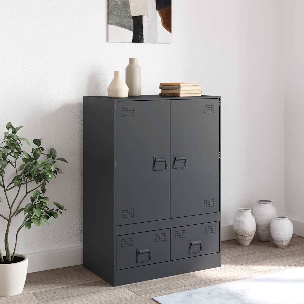 vidaXL Highboard Anthrazit 67x39x95 cm Stahl