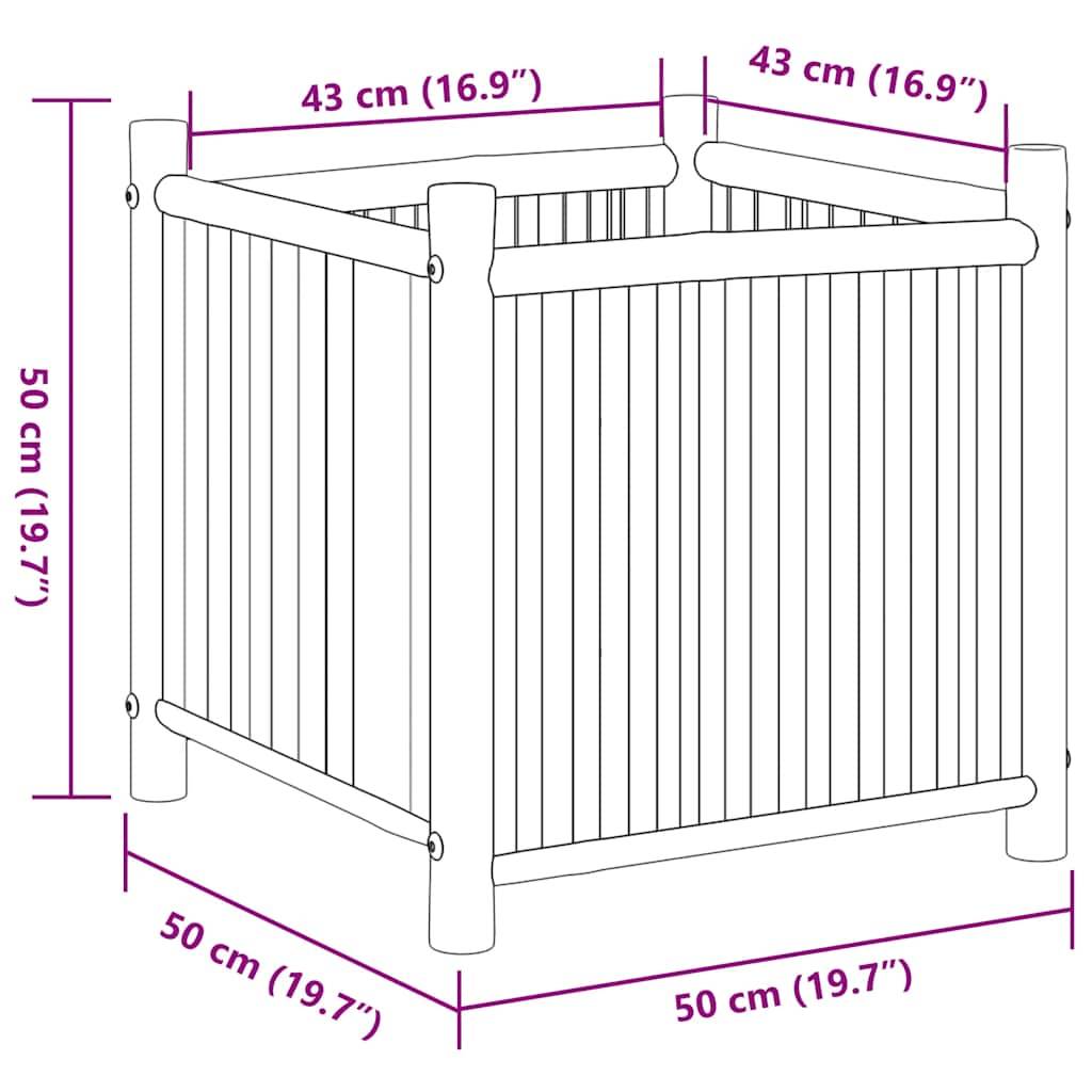 vidaXL Pflanzkübel 50x50x50 cm Bambus