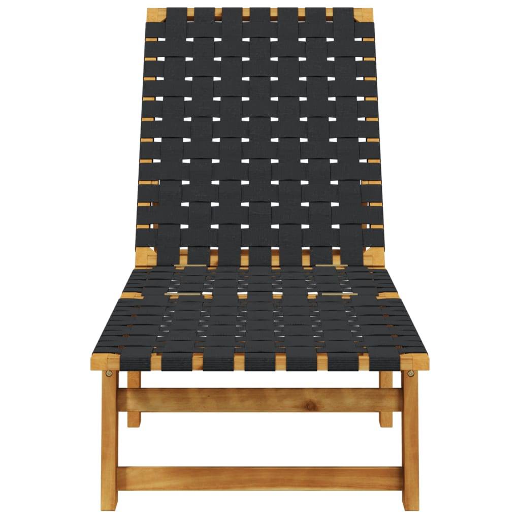vidaXL Sonnenliegen 2 Stk. Schwarz Massivholz Akazie und Stoff