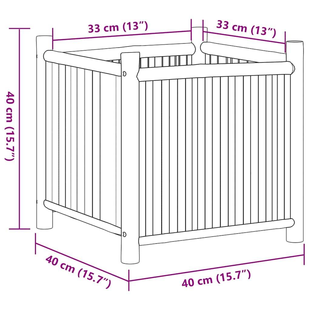 vidaXL Pflanzkübel 40x40x40 cm Bambus