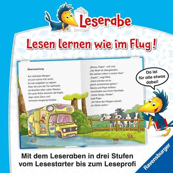 Unsere verrückten Camping-Ferien - lesen lernen mit dem Leseraben - Erstlesebuch - Kinderbuch ab 7 Jahren - lesen üben 2. Klasse (Leserabe 2. Klasse