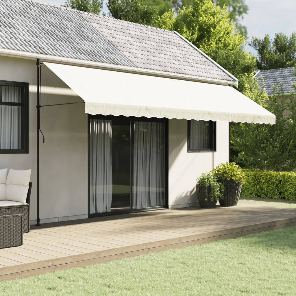 vidaXL Markisenvolant Creme Gestreift 5 m