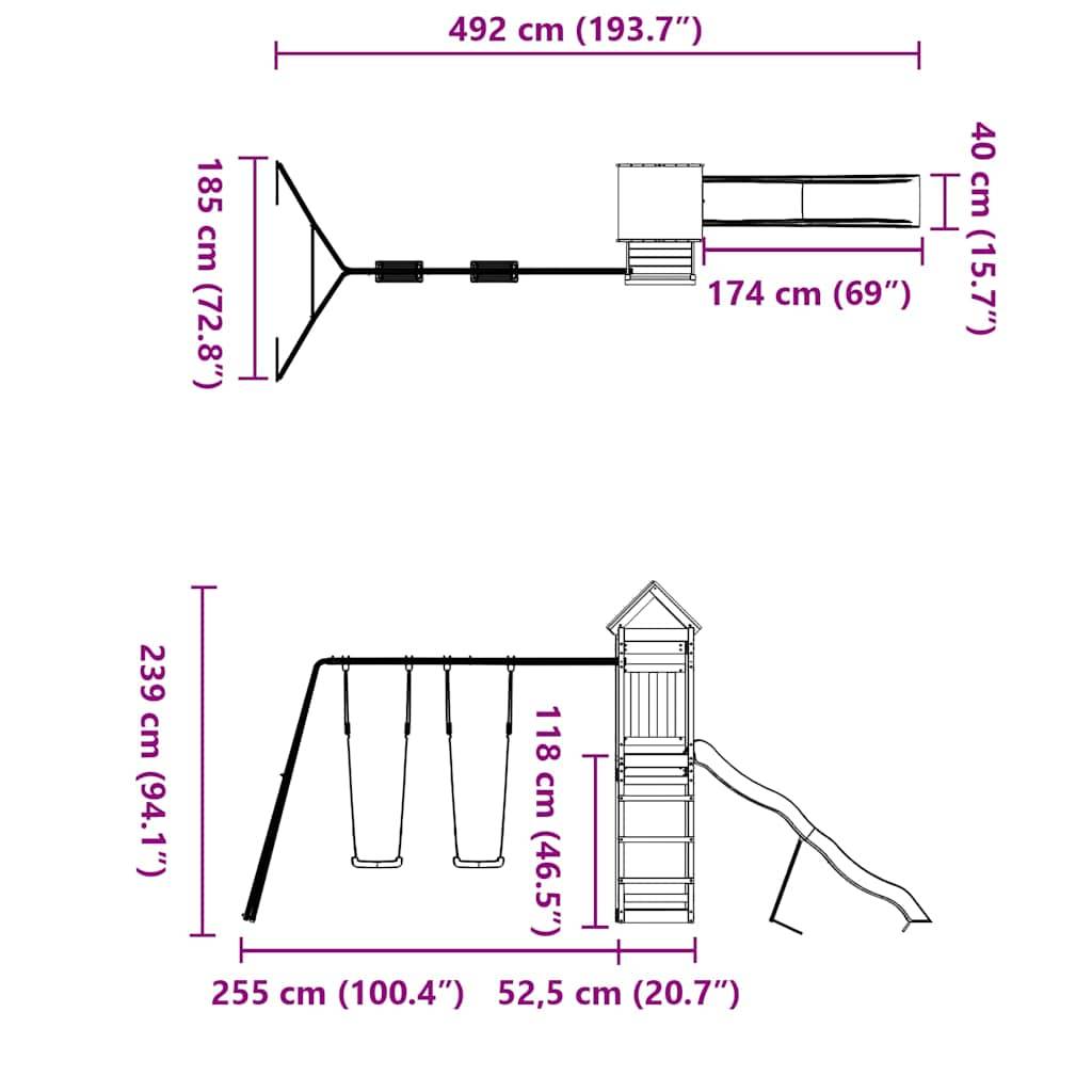 vidaXL Spielturm Imprägniertes Kiefernholz