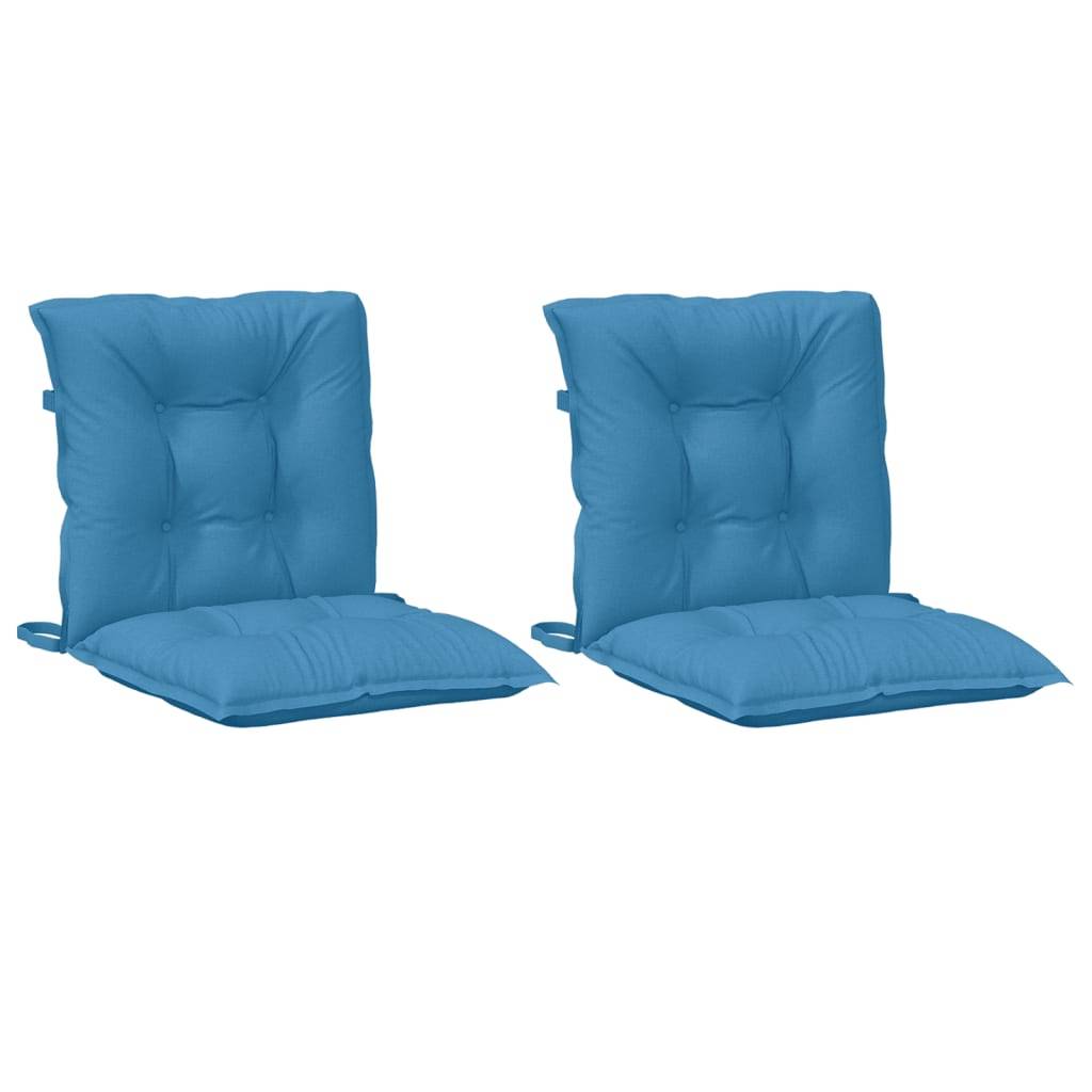 vidaXL Niedriglehner-Auflagen 2 Stk. Melange Blau 100x50x7 cm Stoff