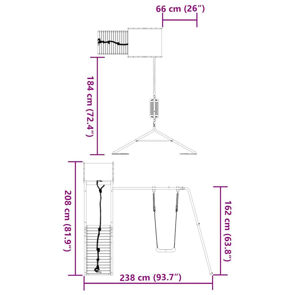 vidaXL Spielturm Imprägniertes Kiefernholz