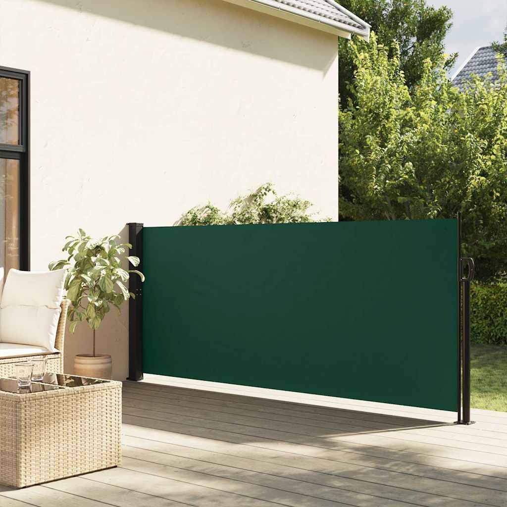vidaXL Seitenmarkise Ausziehbar Dunkelgrün 140x600 cm