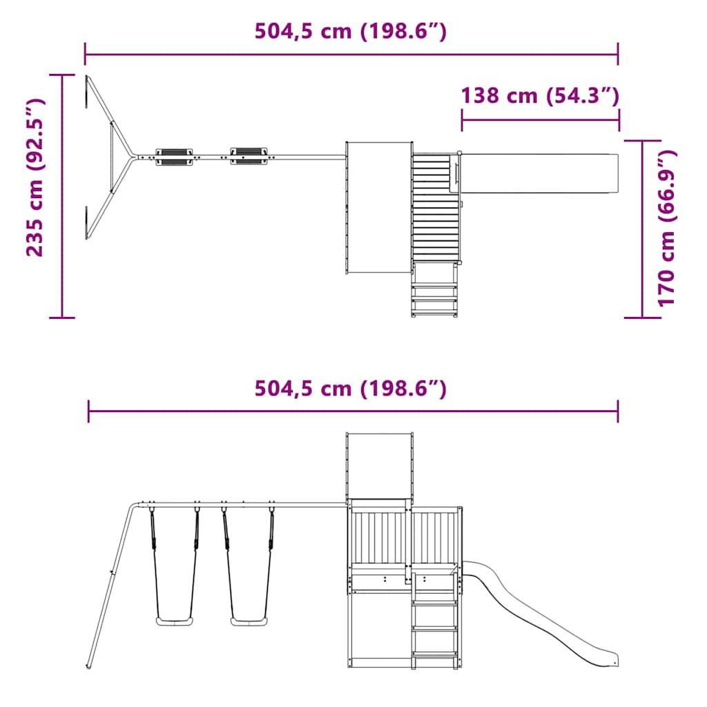 vidaXL Spielturm Imprägniertes Kiefernholz
