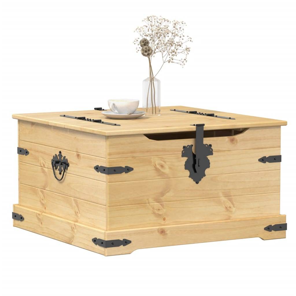 vidaXL Truhe Corona 78x78x45 cm Massivholz Kiefer