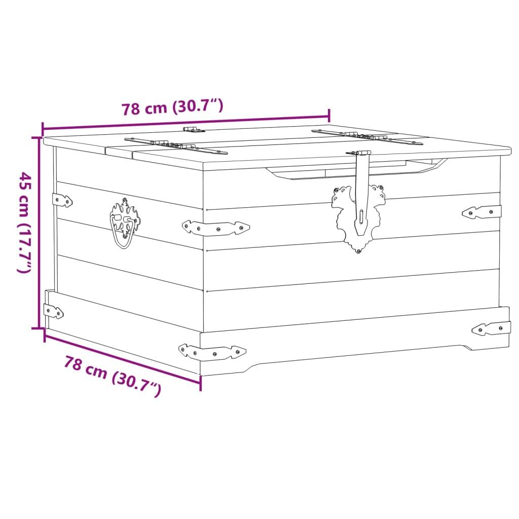 vidaXL Truhe Corona 78x78x45 cm Massivholz Kiefer