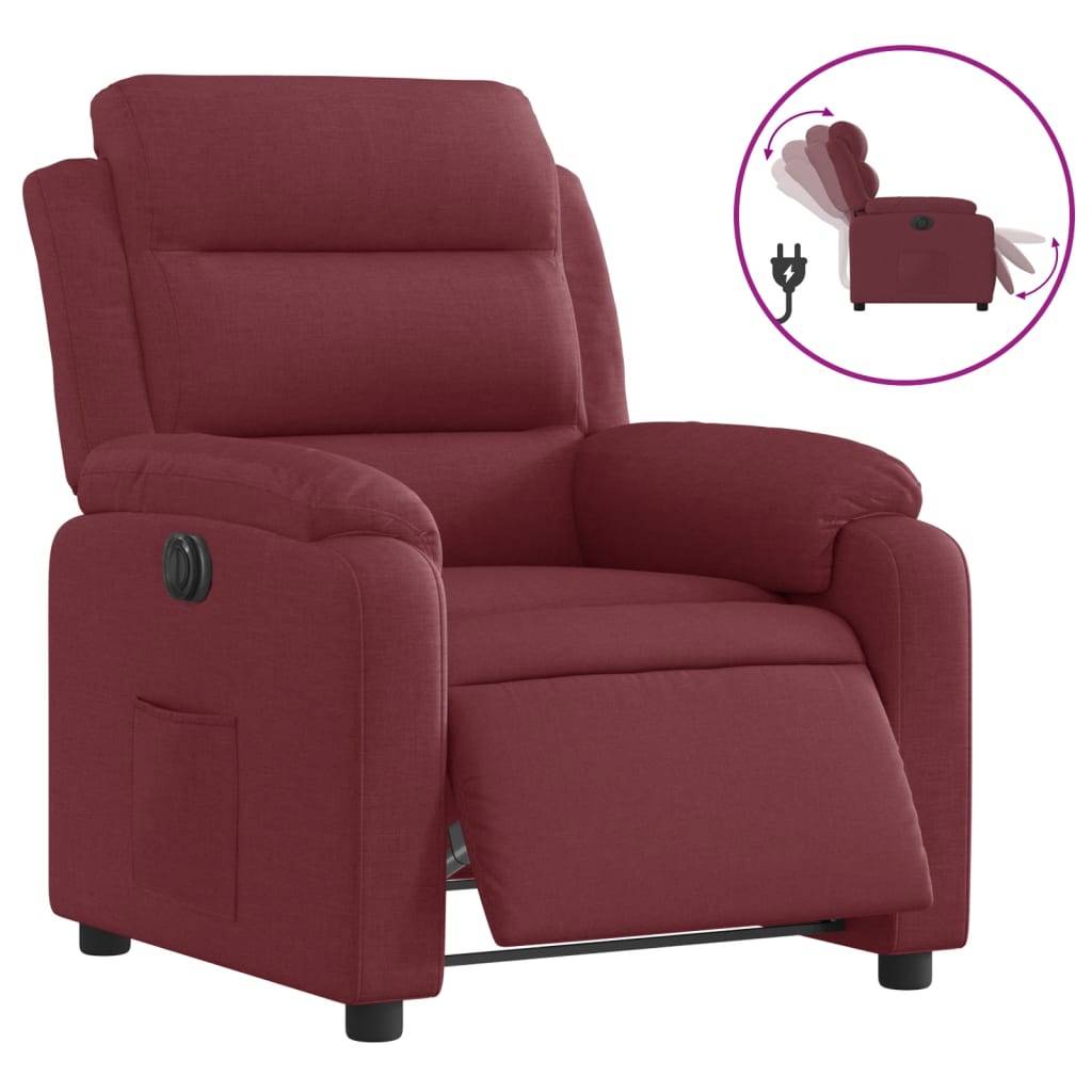 vidaXL Relaxsessel Elektrisch Weinrot Stoff
