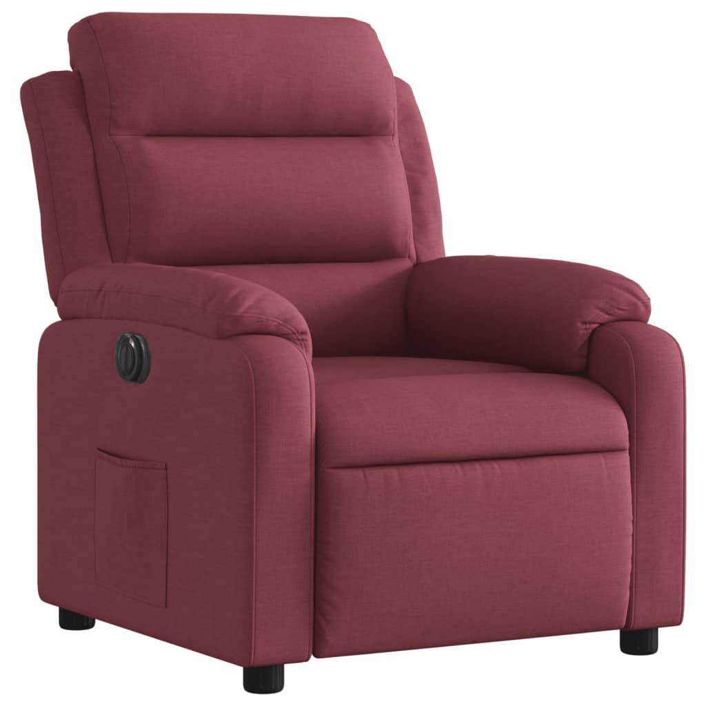 vidaXL Relaxsessel Elektrisch Weinrot Stoff