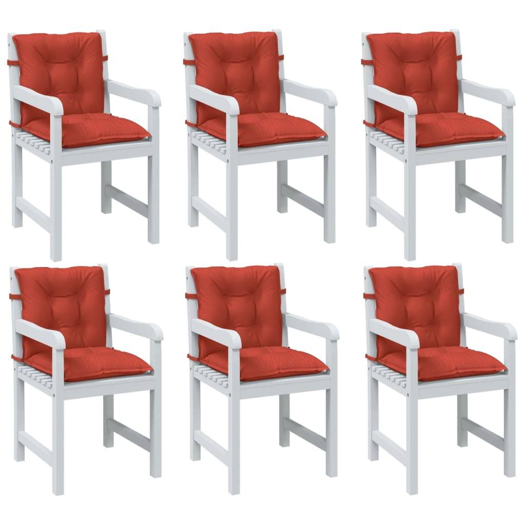 vidaXL Niedriglehner-Auflagen 6 Stk. Melange Rot 100x50x7 cm Stoff