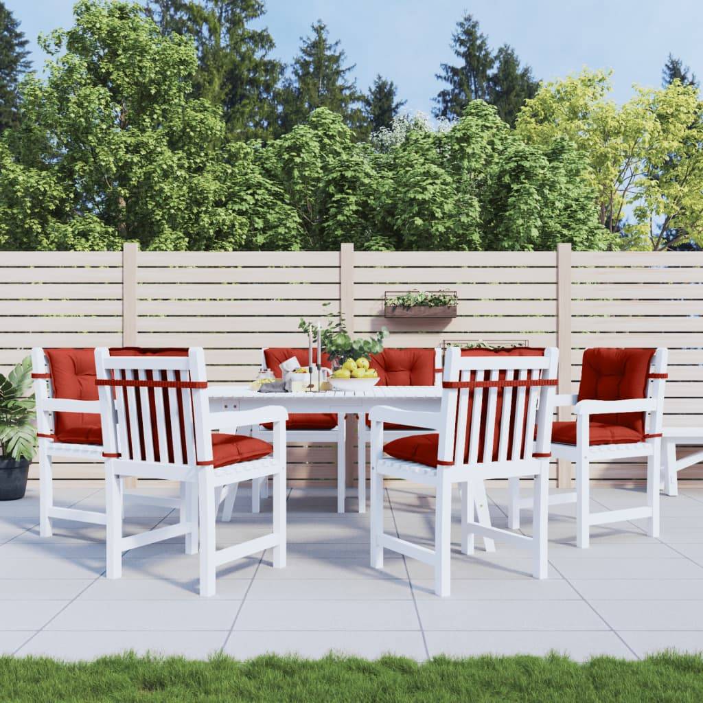 vidaXL Niedriglehner-Auflagen 6 Stk. Melange Rot 100x50x7 cm Stoff