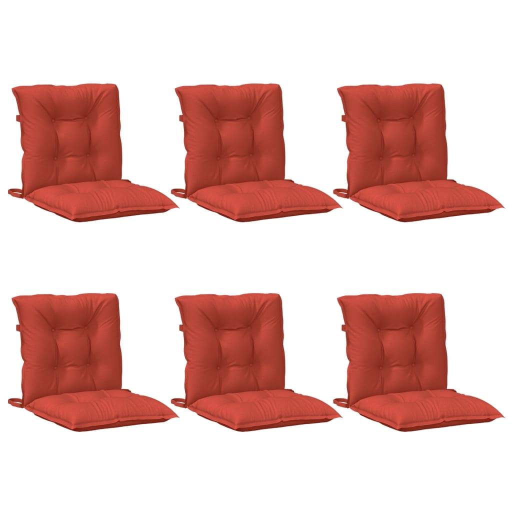 vidaXL Niedriglehner-Auflagen 6 Stk. Melange Rot 100x50x7 cm Stoff