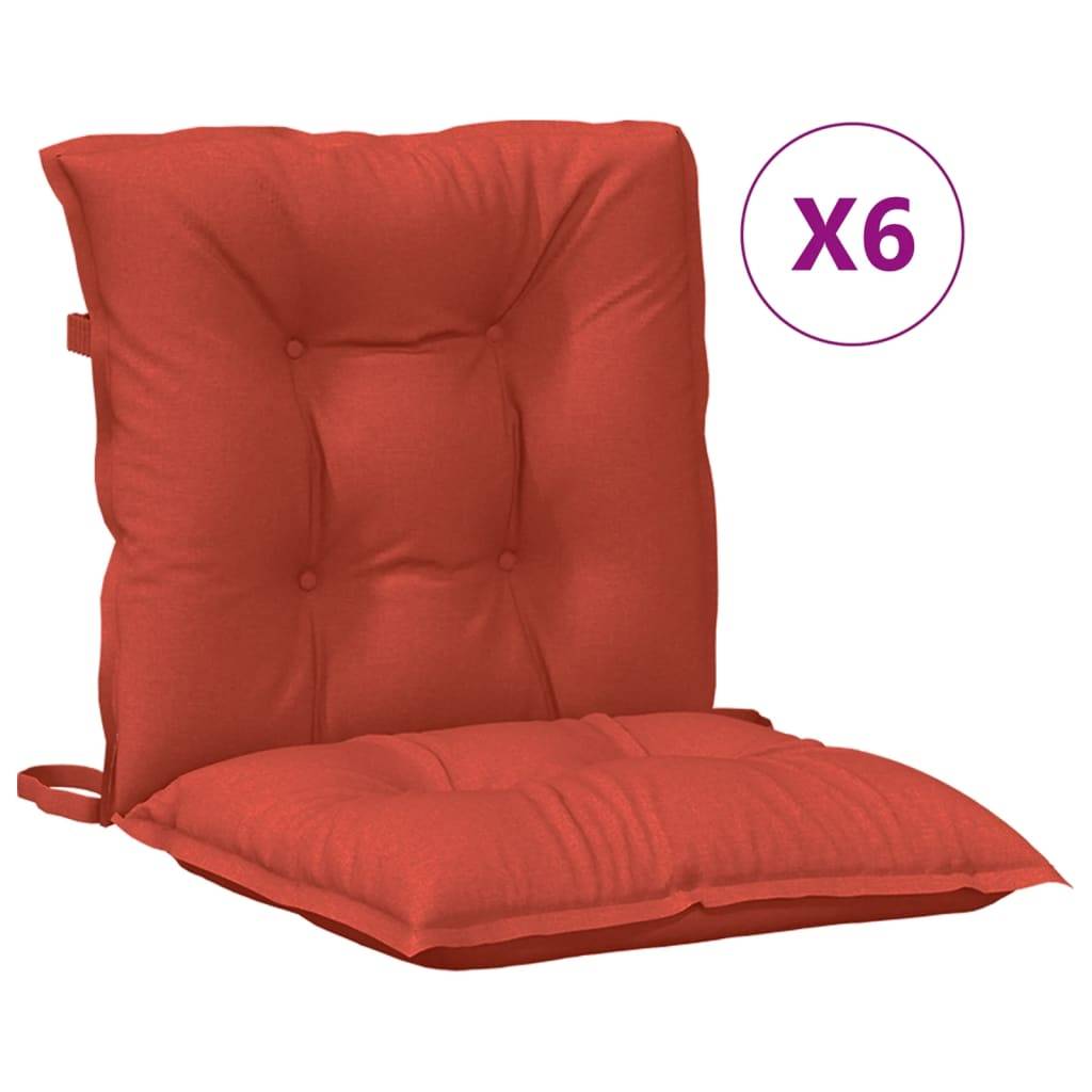 vidaXL Niedriglehner-Auflagen 6 Stk. Melange Rot 100x50x7 cm Stoff
