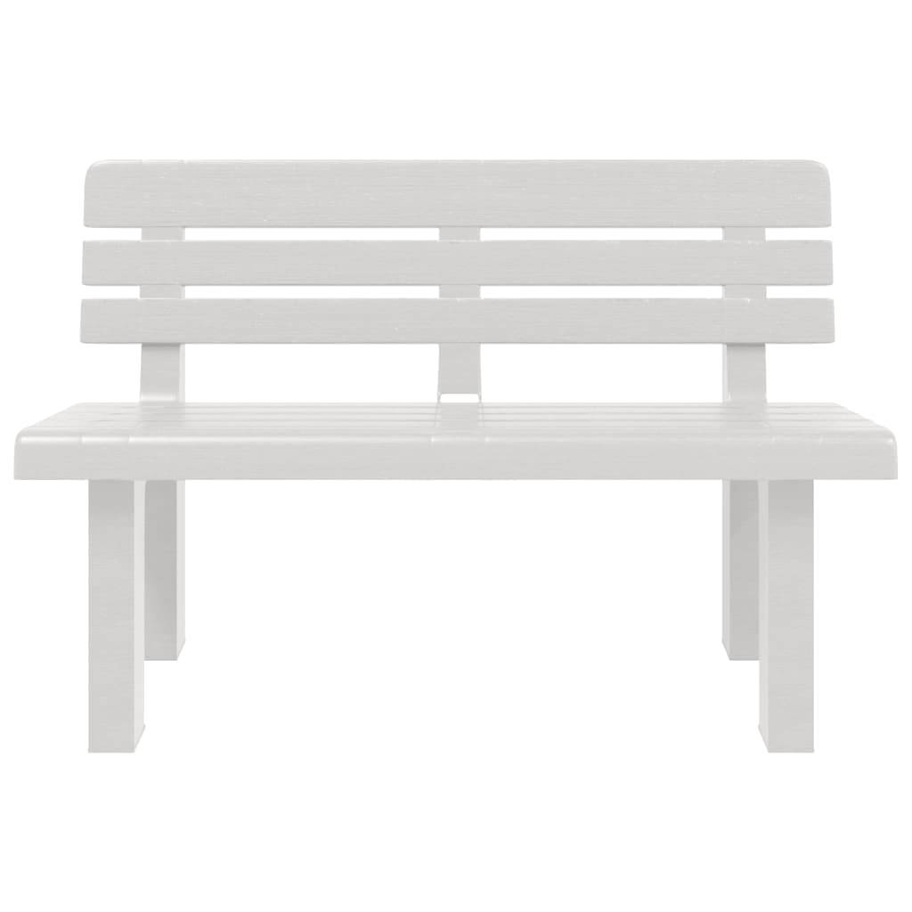 vidaXL Gartenbank Weiß 110x52x71 cm Polypropylen