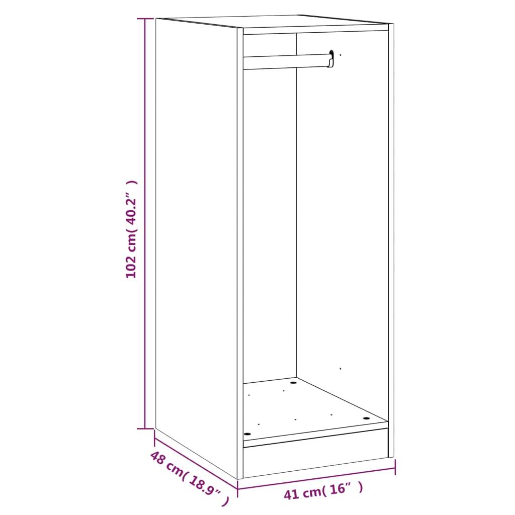 vidaXL Kleiderschrank Räuchereiche 48x41x102 cm Holzwerkstoff