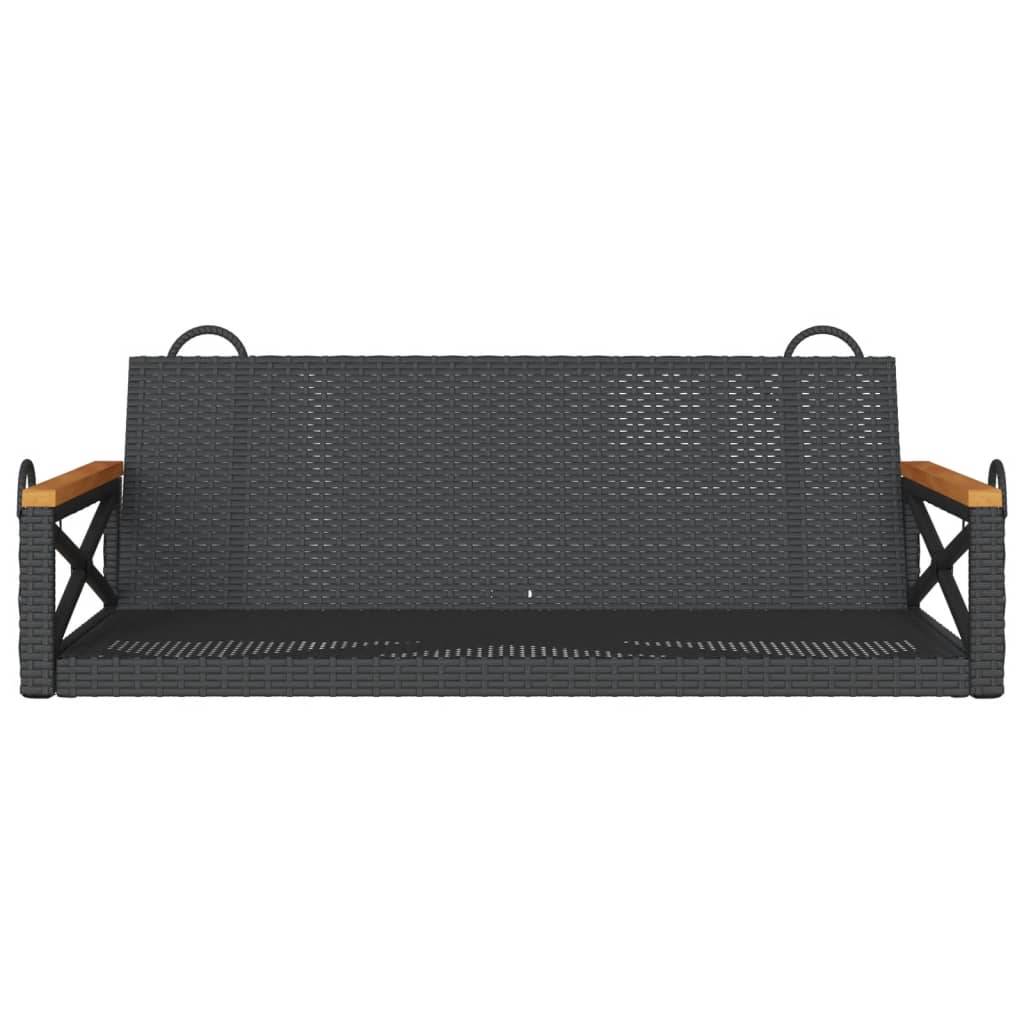 vidaXL Hängebank Schwarz 109x62x40 cm Poly Rattan