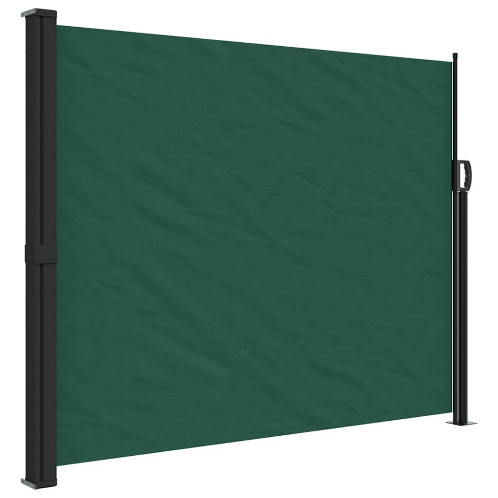 vidaXL Seitenmarkise Ausziehbar Dunkelgrün 160x600 cm