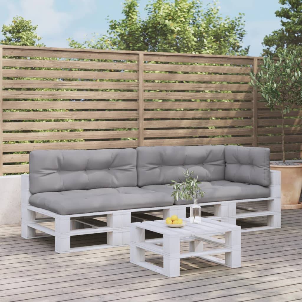 vidaXL Palettenkissen 5-tlg. Grau Stoff