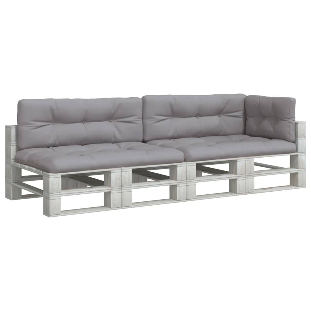 vidaXL Palettenkissen 5-tlg. Grau Stoff