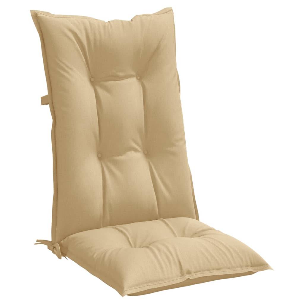 vidaXL Hochlehner-Auflagen 2 Stk. Melange Beige 120x50x7 cm Stoff