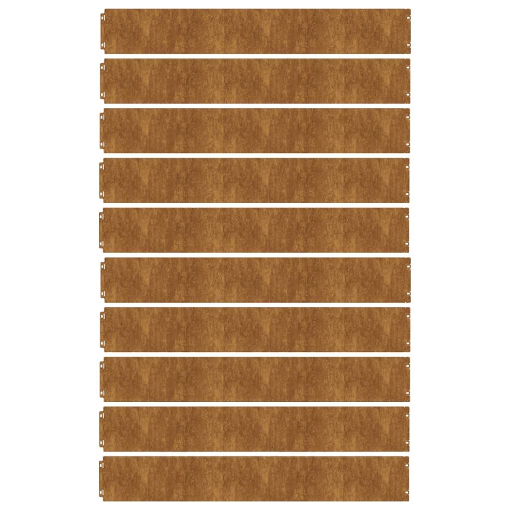 vidaXL Rasenkanten 10 Stk. 15x103 cm Flexibel Cortenstahl