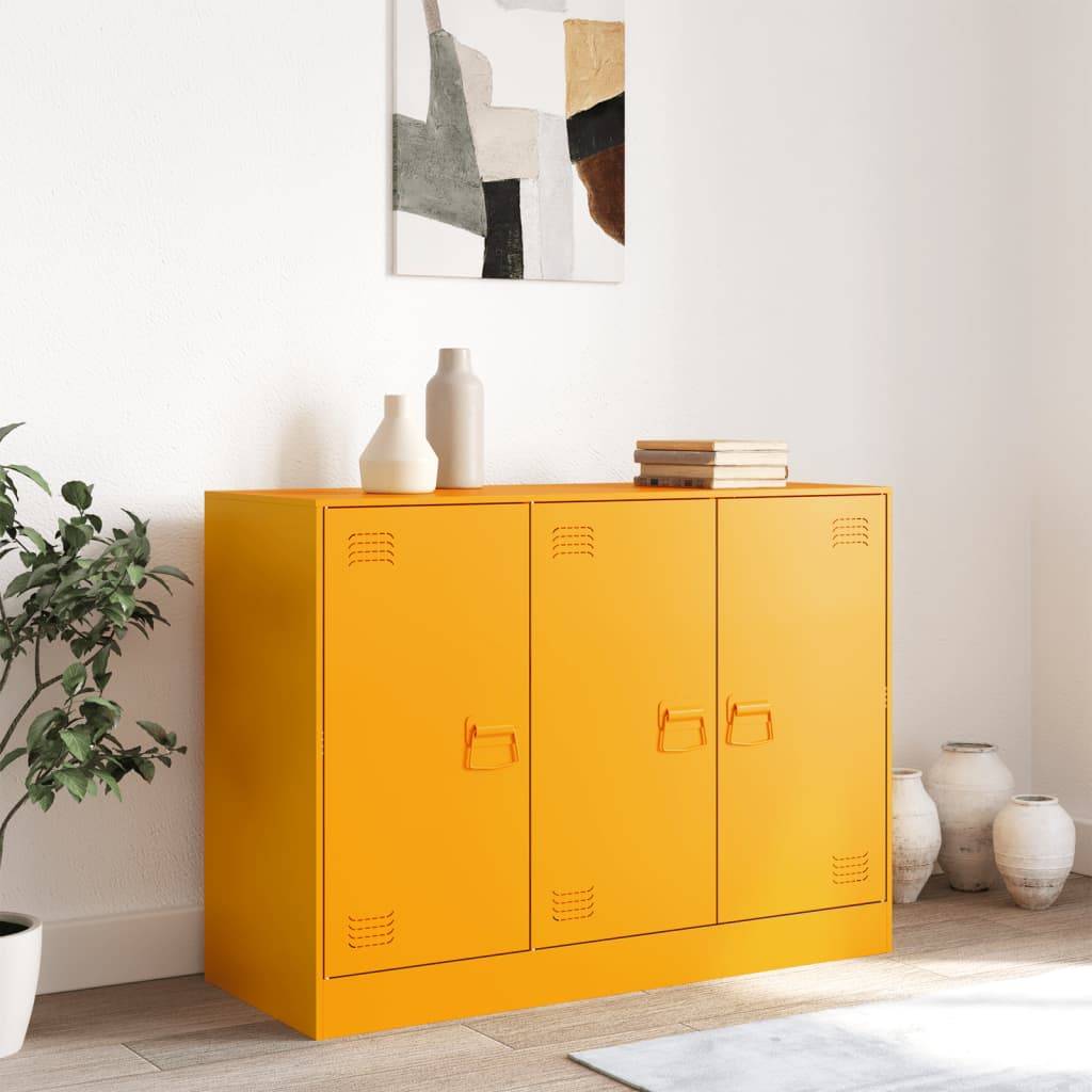 vidaXL Sideboard Senfgelb 99x39x73 cm Stahl
