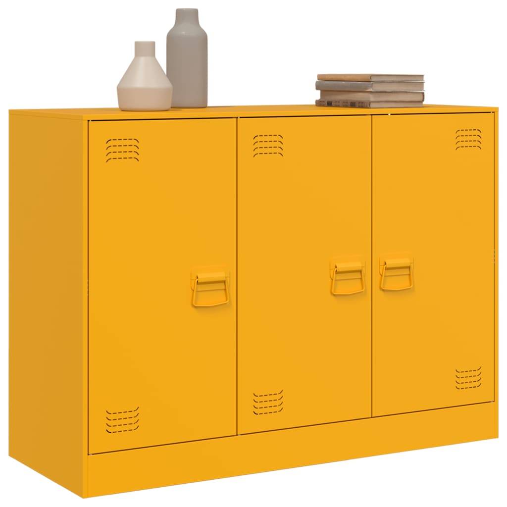 vidaXL Sideboard Senfgelb 99x39x73 cm Stahl