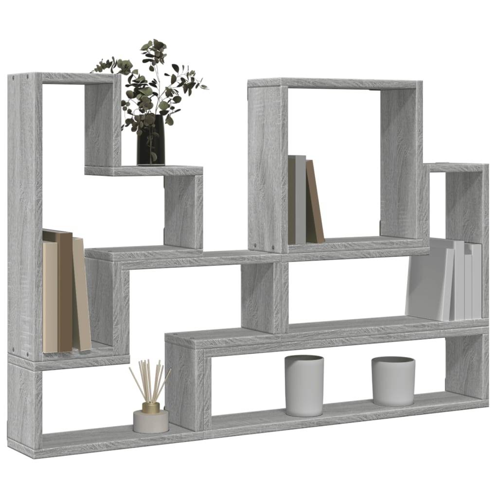 vidaXL Wandregal Grau Sonoma 96x12x64 cm Holzwerkstoff