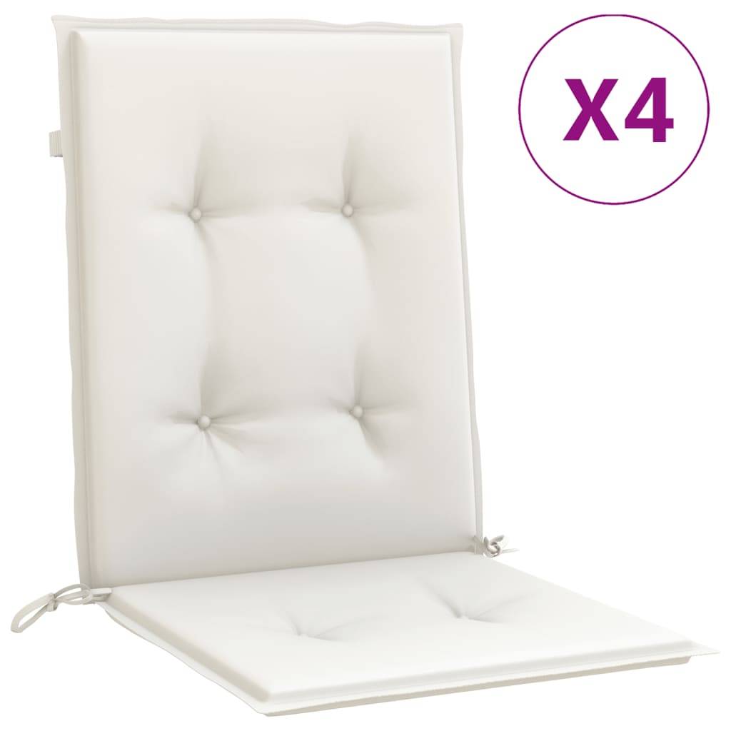 vidaXL Niedriglehner-Auflagen 4 Stk. Melange Creme 100x50x4 cm Stoff