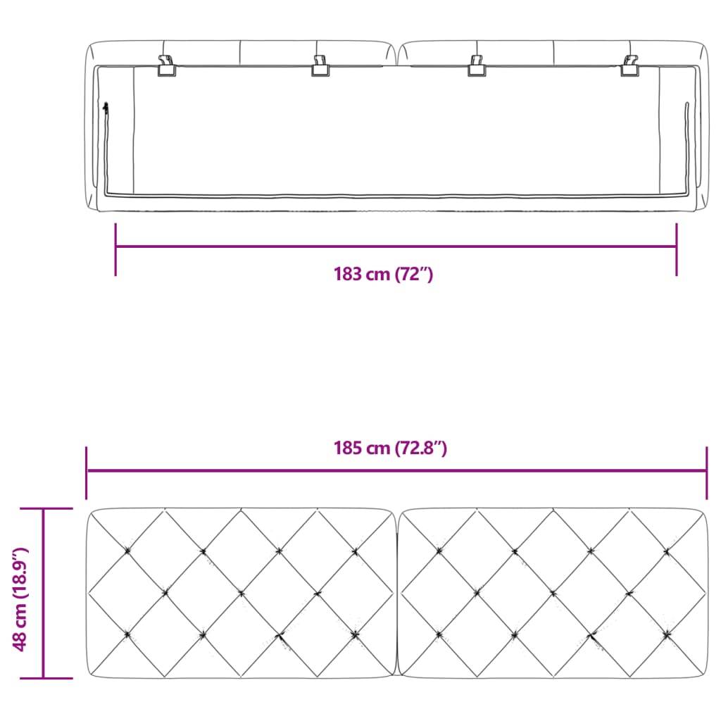 vidaXL Kopfteil-Kissen Dunkelgrau 183 cm Samt