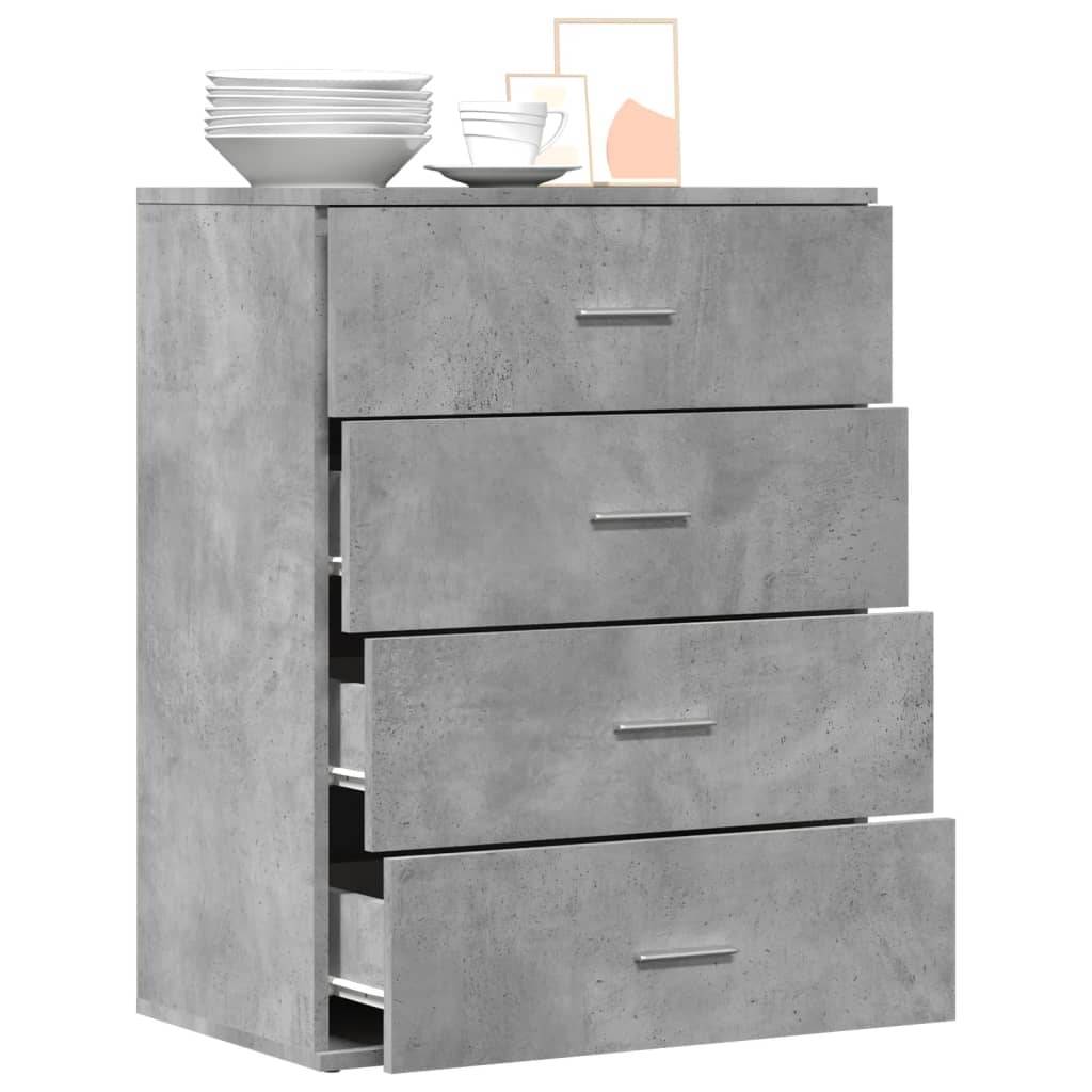 vidaXL Sideboard Betongrau 60x39x80 cm Holzwerkstoff