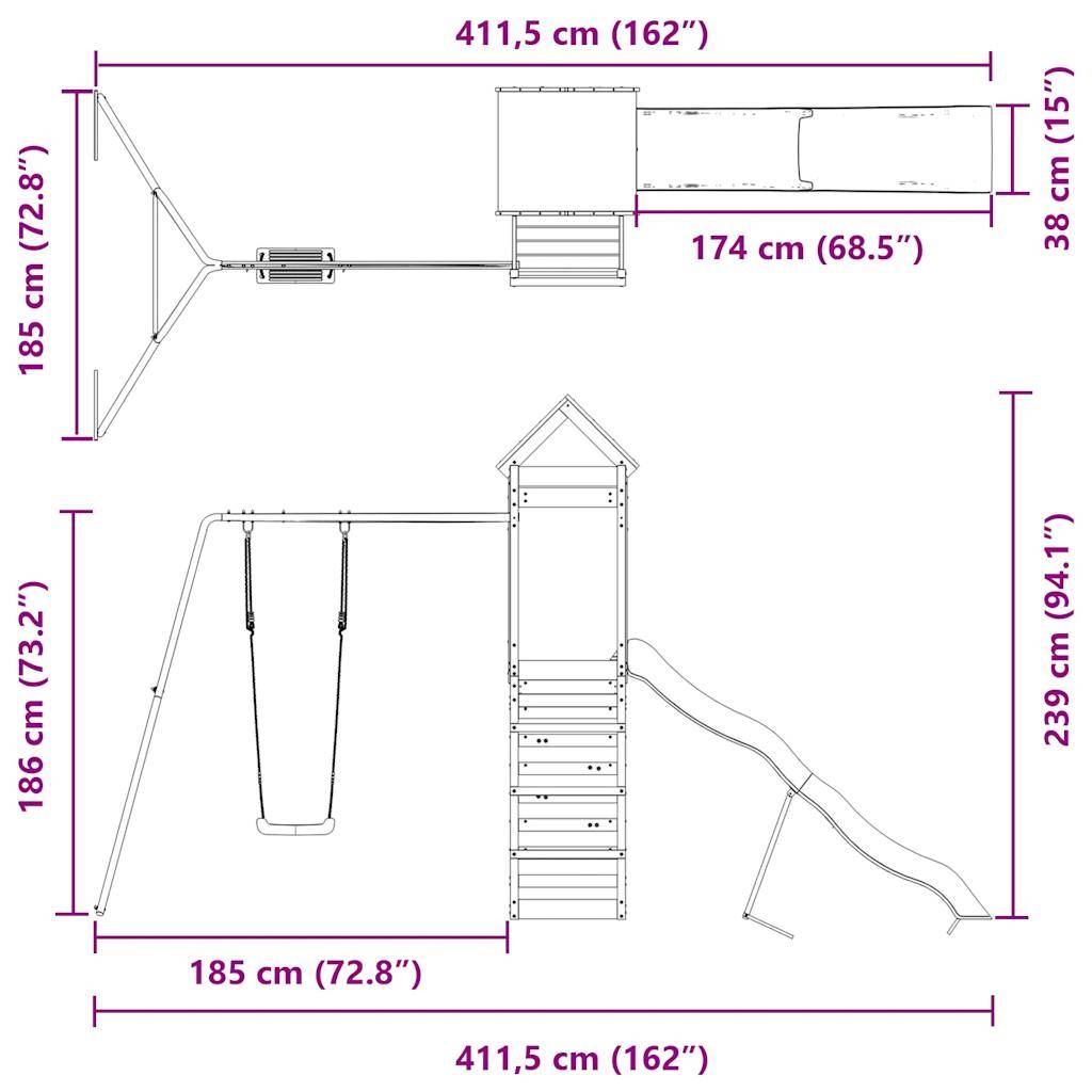 vidaXL Spielturm Imprägniertes Kiefernholz