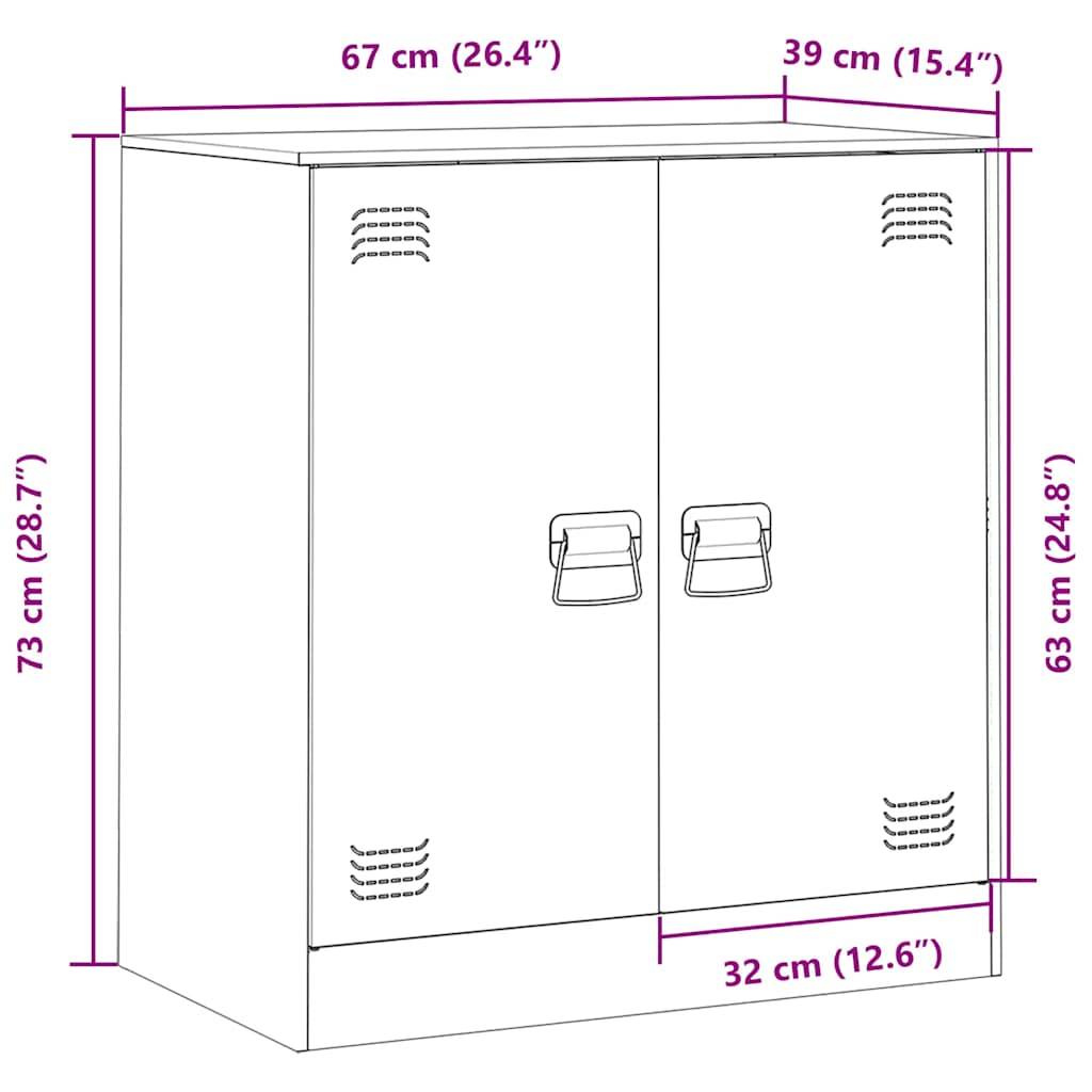 vidaXL Sideboard Weiß 67x39x73 cm Stahl