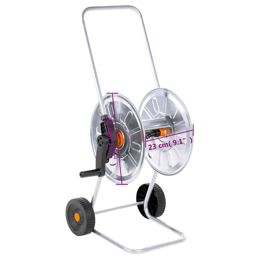 vidaXL Schlauchwagen für 50 m 1/2" oder 35 m 3/4" Schlauch Stahl