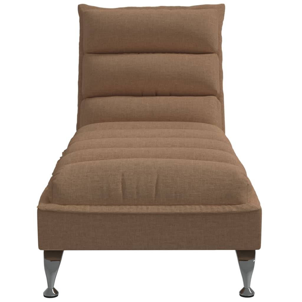 vidaXL Chaiselongue mit Kissen Braun Stoff
