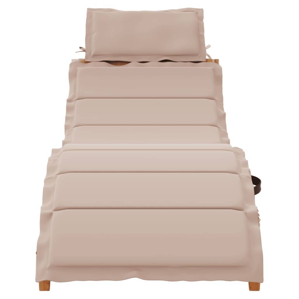 vidaXL Sonnenliegen mit Auflagen 2 Stk. Taupe Massivholz Akazie