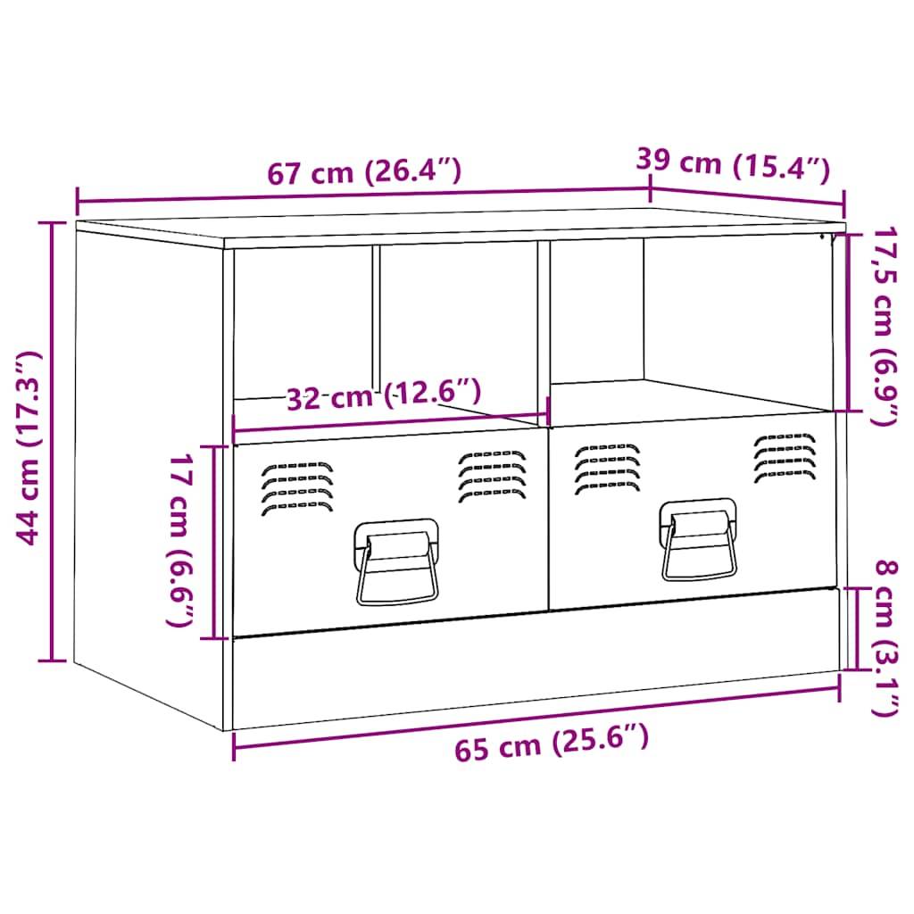 vidaXL TV-Schrank Rosa 67x39x44 cm Stahl