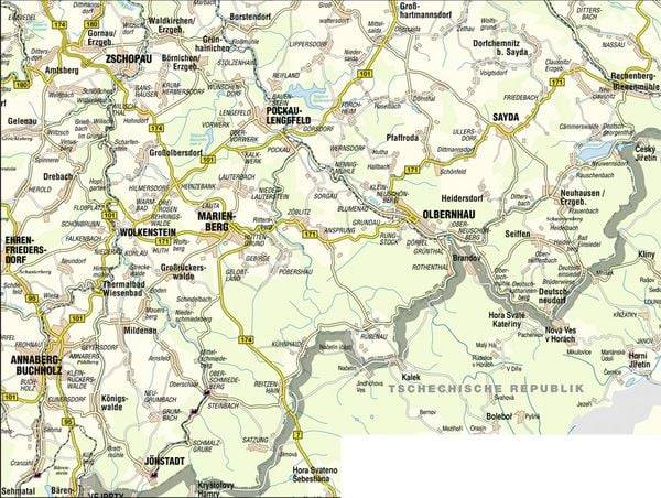Mittleres Erzgebirge zwischen Zschopau und Seiffen 1 : 33 000
