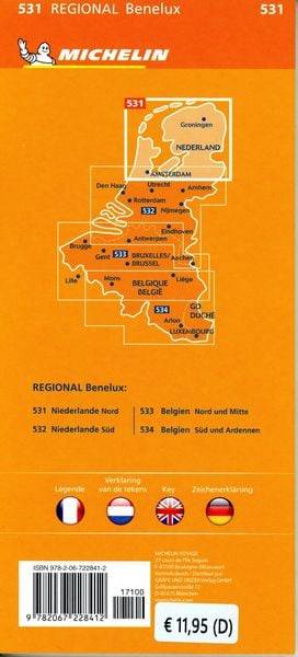 Michelin Niederlande Nord. Straßen- und Tourismuskarte 1:200.000