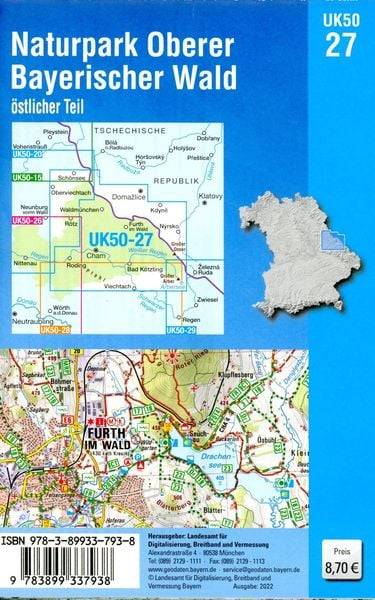 Naturpark Oberer Bayerischer Wald, östlicher Teil 1 : 50 000 (UK50-27)