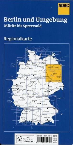 ADAC Regionalkarte Blatt 6 Berlin und Umgebung 1:150 000
