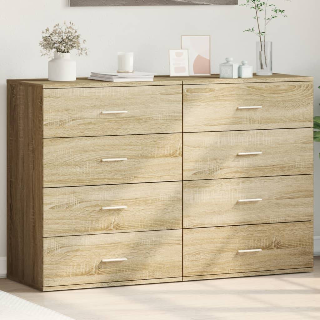 vidaXL Sideboards 2 Stk. Sonoma-Eiche 60x39x80 cm Holzwerkstoff