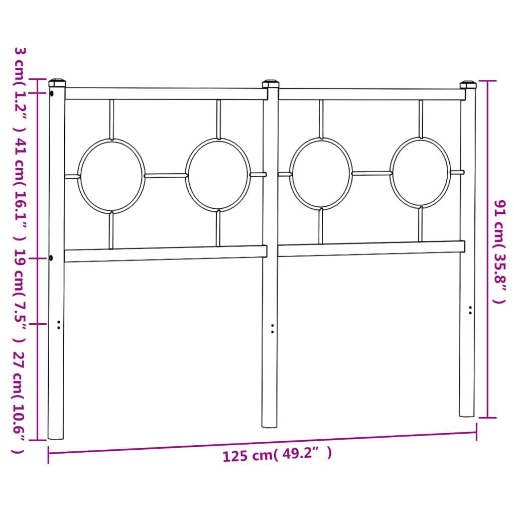 vidaXL Kopfteil Metall Schwarz 120 cm