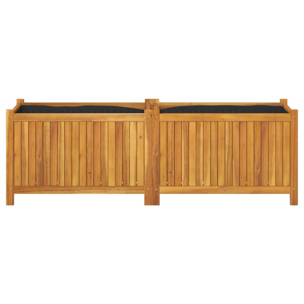 vidaXL Pflanzkübel mit Einlage 153x38,5x50 cm Massivholz Akazie