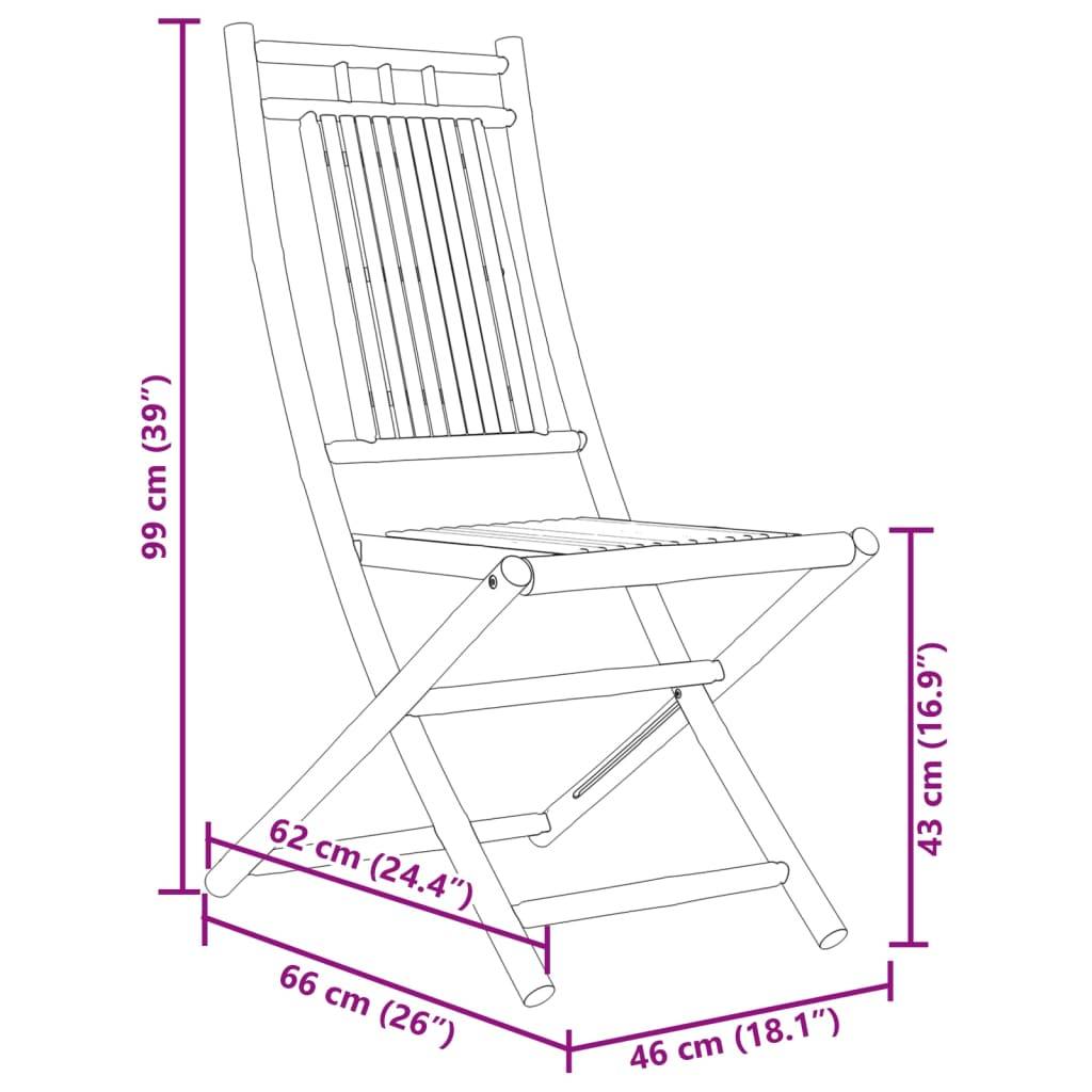vidaXL Gartenstühle 8 Stk. Klappbar 46x66x99 cm Bambus